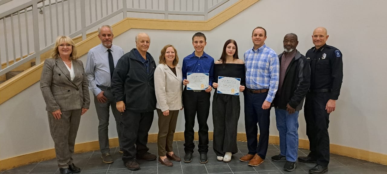 Photo of Mayor and City Council with January 2026 Youth Award Recipients.